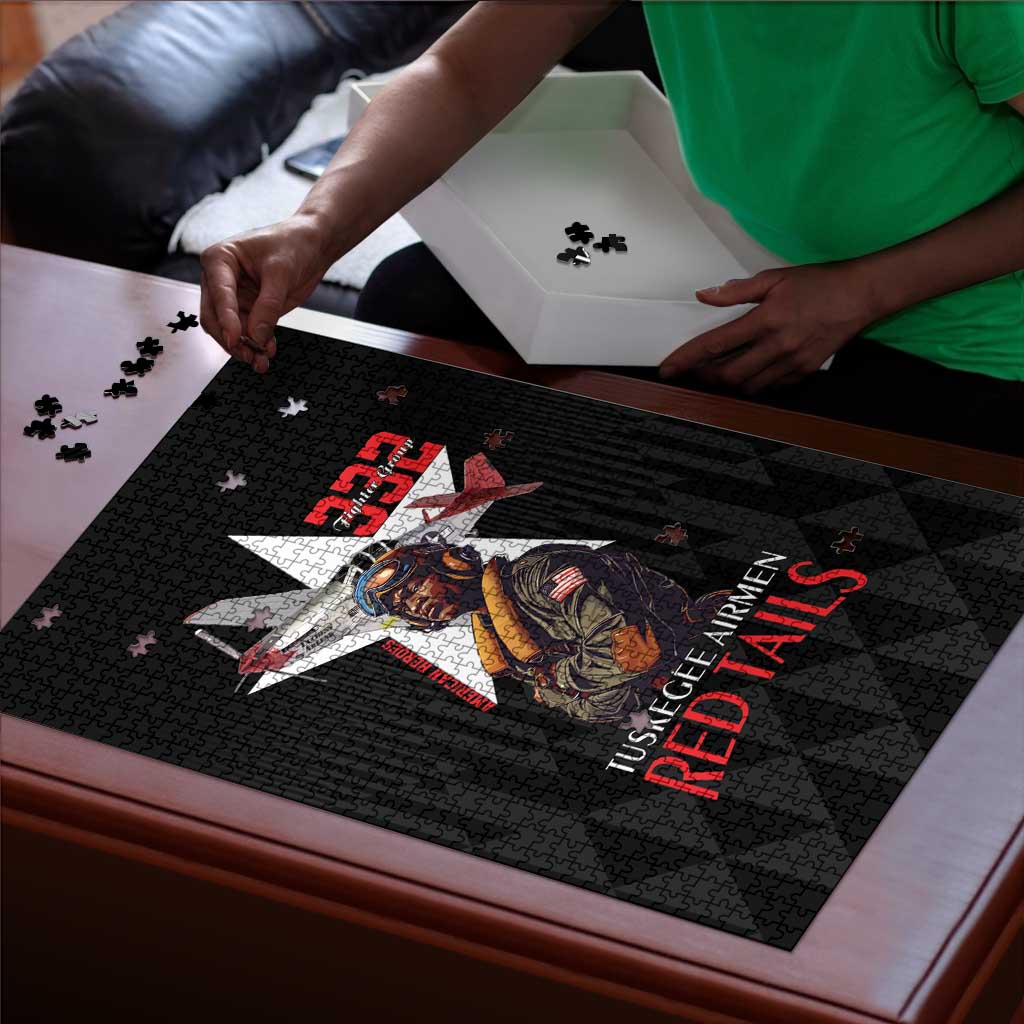 Tuskegee Airmen Red Tails Legacy Puzzle African American Pilots - Black