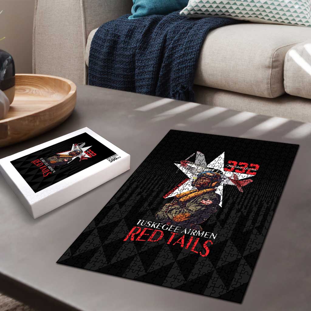 Tuskegee Airmen Red Tails Legacy Puzzle African American Pilots - Black