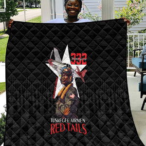 Tuskegee Airmen Red Tails Legacy Quilt African American Pilots - Black - African Pride