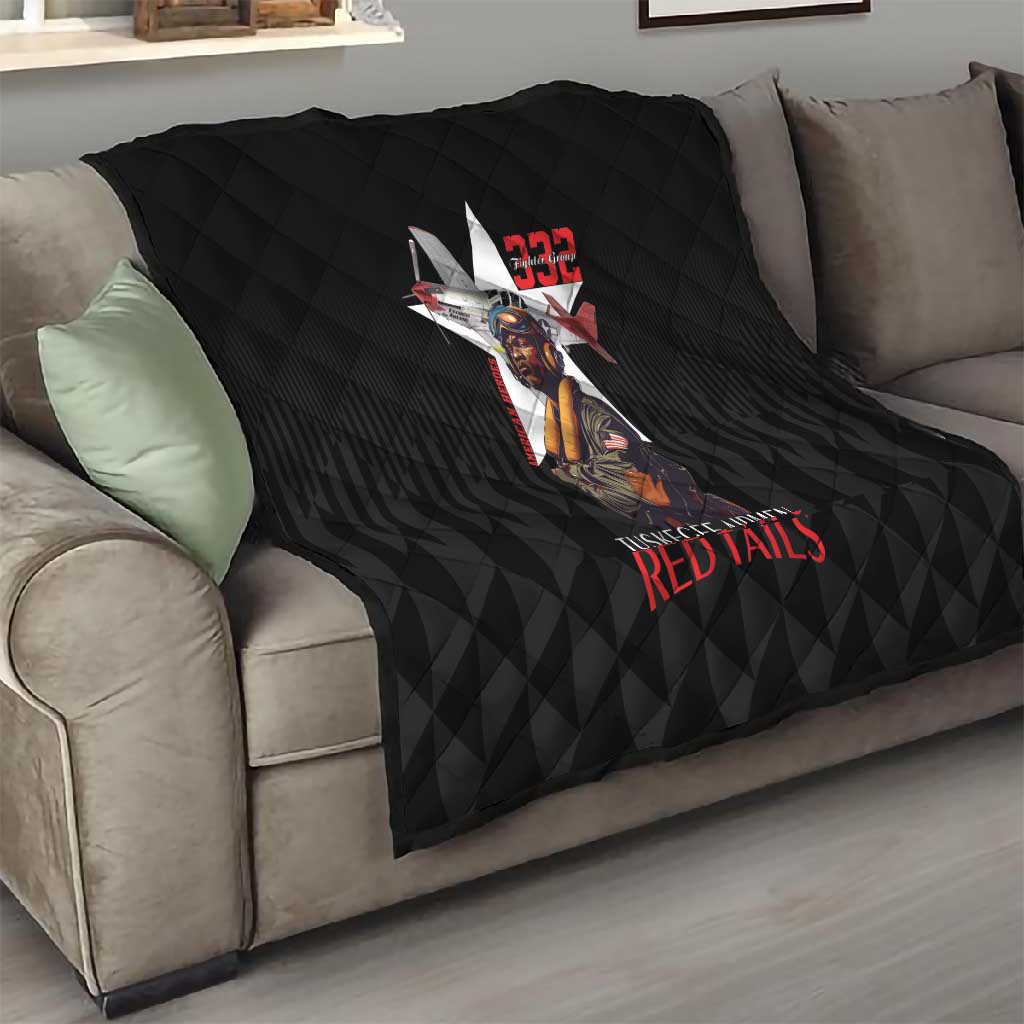 Tuskegee Airmen Red Tails Legacy Quilt African American Pilots - Black - African Pride