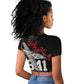 Tuskegee Airmen Red Tails Legacy Raglan Cropped T shirt African American Pilots - Black - African Pride