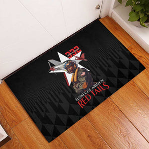 Tuskegee Airmen Red Tails Legacy Rubber Doormat African American Pilots - Black - African Pride