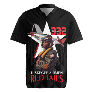 Tuskegee Airmen Red Tails Legacy Rugby Jersey African American Pilots - Black - African Pride