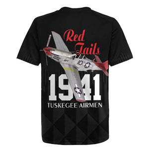 Tuskegee Airmen Red Tails Legacy Rugby Jersey African American Pilots - Black - African Pride