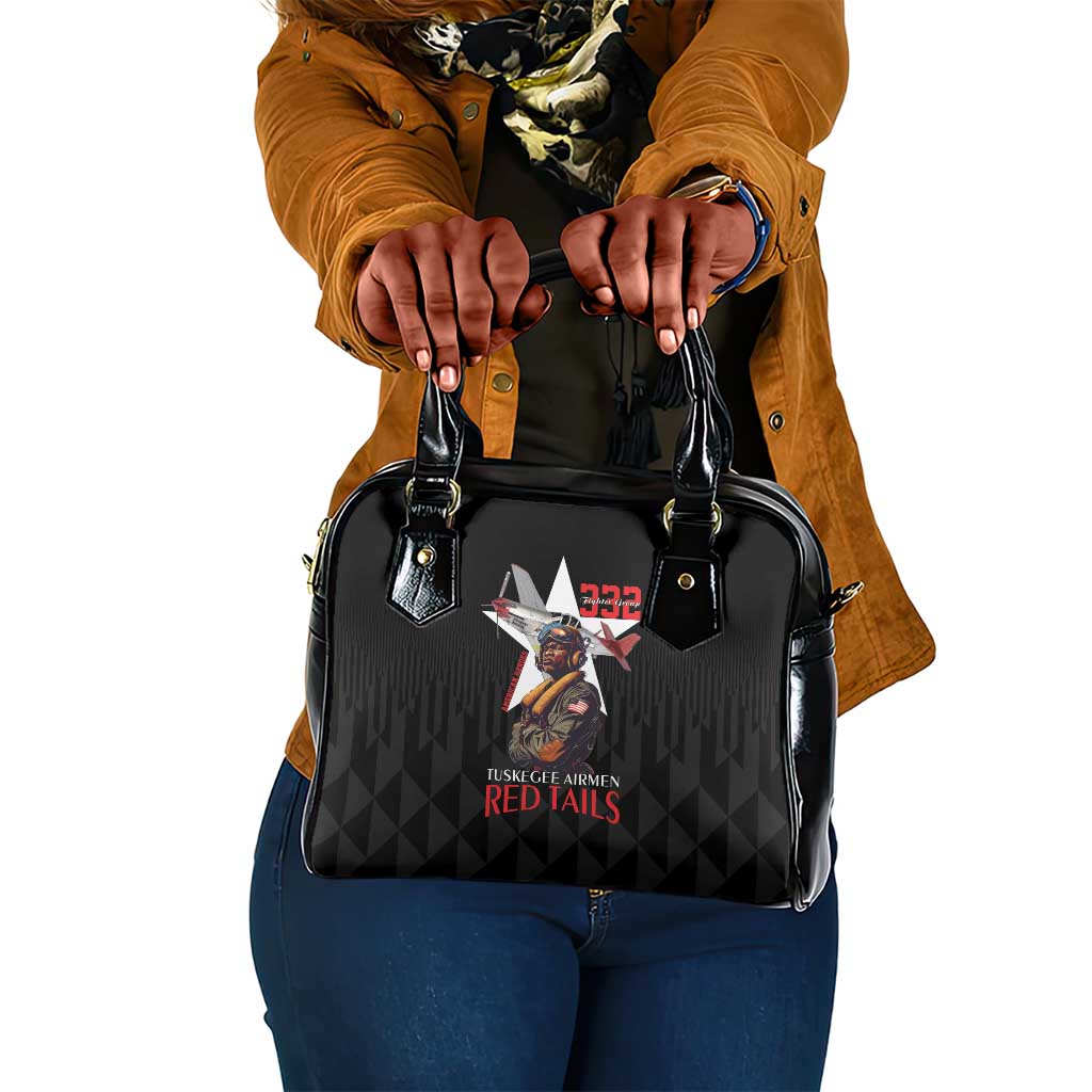 Tuskegee Airmen Red Tails Legacy Shoulder Handbag African American Pilots - Black - African Pride
