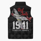 Tuskegee Airmen Red Tails Legacy Sleeveless Puffer Jacket African American Pilots - Black