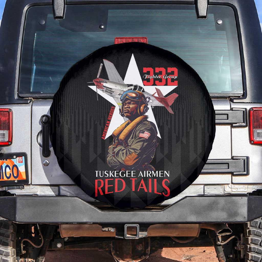 Tuskegee Airmen Red Tails Legacy Spare Tire Cover African American Pilots - Black - African Pride