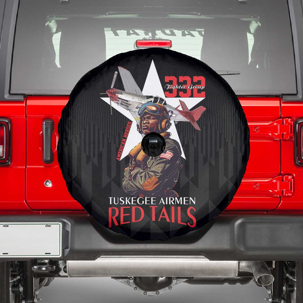 Tuskegee Airmen Red Tails Legacy Spare Tire Cover African American Pilots - Black - African Pride