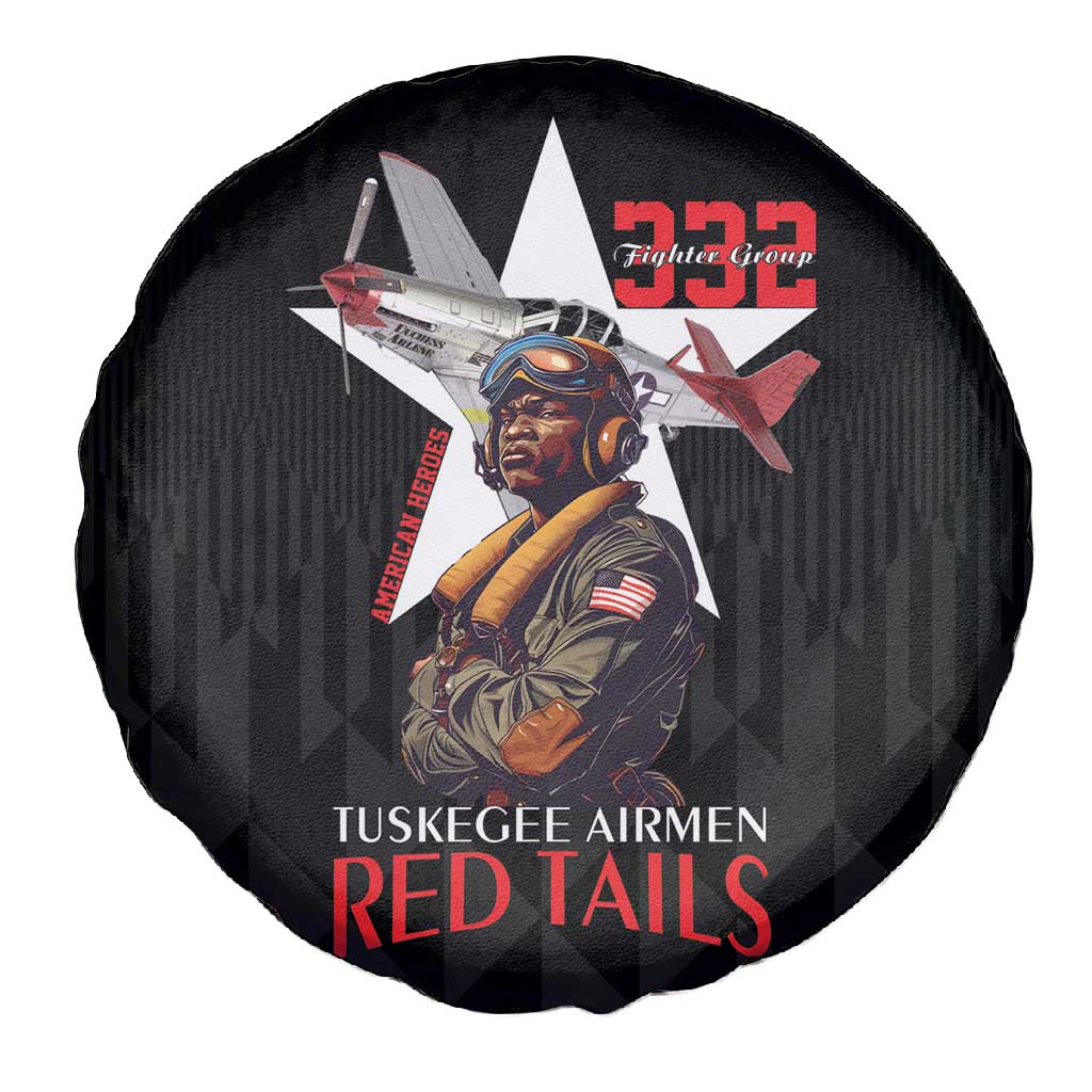 Tuskegee Airmen Red Tails Legacy Spare Tire Cover African American Pilots - Black - African Pride