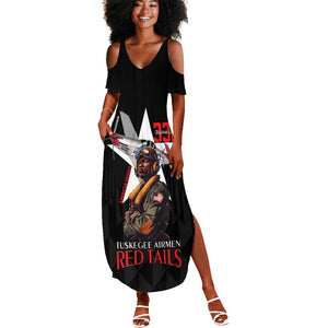 Tuskegee Airmen Red Tails Legacy Summer Maxi Dress African American Pilots - Black - African Pride