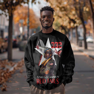 Tuskegee Airmen Red Tails Legacy Sweatshirt African American Pilots - Black - African Pride