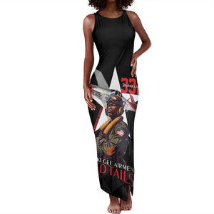 Tuskegee Airmen Red Tails Legacy Tank Maxi Dress African American Pilots - Black - African Pride
