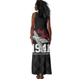 Tuskegee Airmen Red Tails Legacy Tank Maxi Dress African American Pilots - Black - African Pride