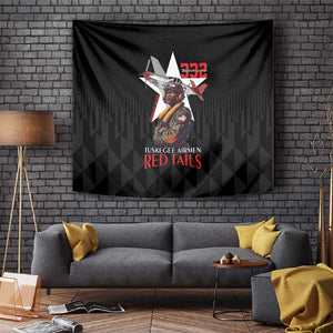 Tuskegee Airmen Red Tails Legacy Tapestry African American Pilots - Black - African Pride