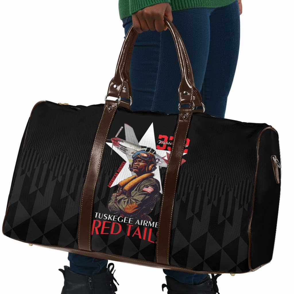 Tuskegee Airmen Red Tails Legacy Travel Bag African American Pilots - Black