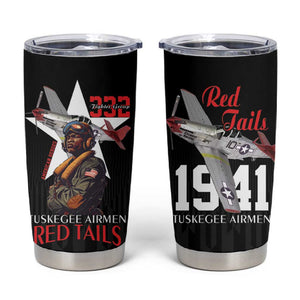 Tuskegee Airmen Red Tails Legacy Tumbler Cup African American Pilots - Black - African Pride