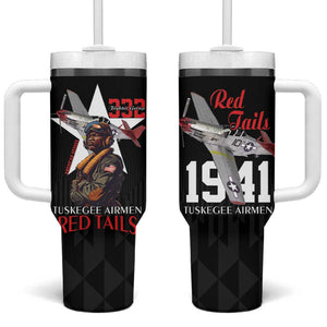Tuskegee Airmen Red Tails Legacy Tumbler With Handle African American Pilots - Black - African Pride