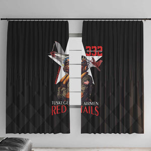 Tuskegee Airmen Red Tails Legacy Window Curtain African American Pilots - Black - African Pride