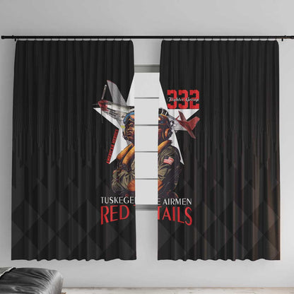 Tuskegee Airmen Red Tails Legacy Window Curtain African American Pilots - Black - African Pride