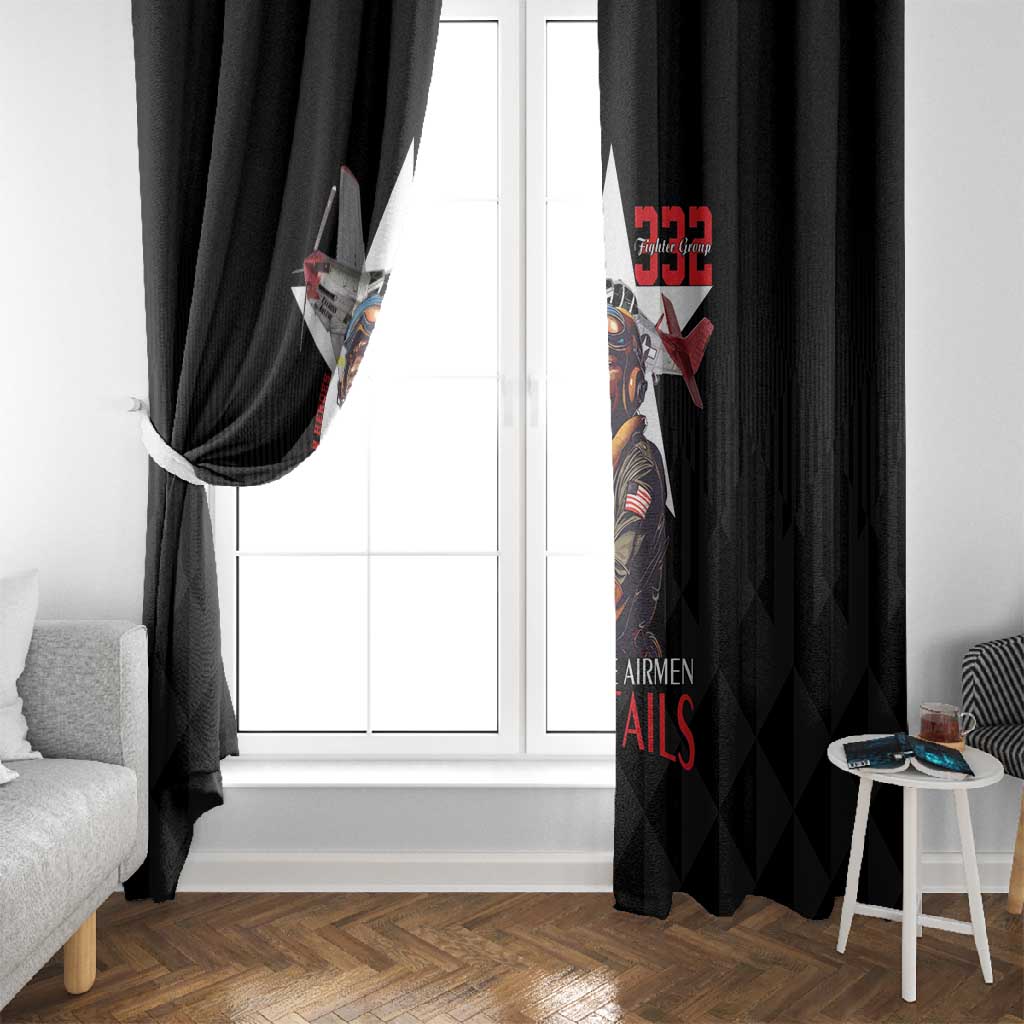 Tuskegee Airmen Red Tails Legacy Window Curtain African American Pilots - Black - African Pride