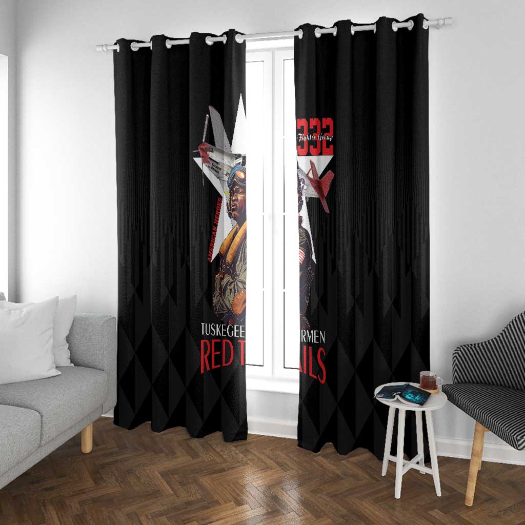 Tuskegee Airmen Red Tails Legacy Window Curtain African American Pilots - Black - African Pride