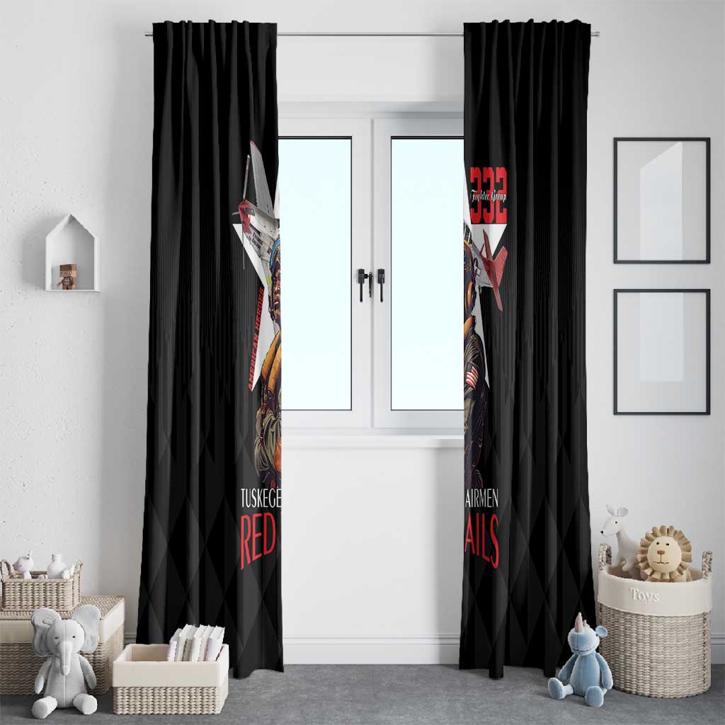 Tuskegee Airmen Red Tails Legacy Window Curtain African American Pilots - Black - African Pride