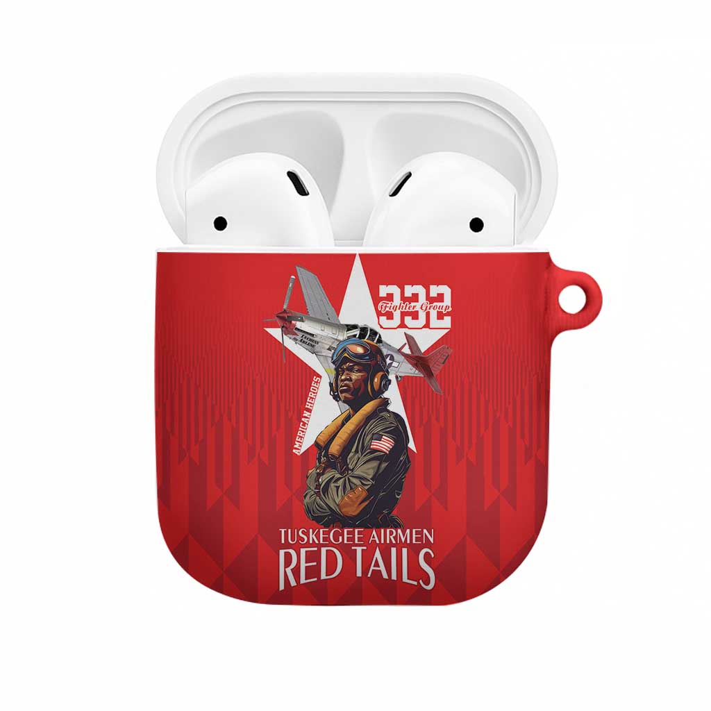 Tuskegee Airmen Red Tails Legacy AirPods Case African American Pilots - Red