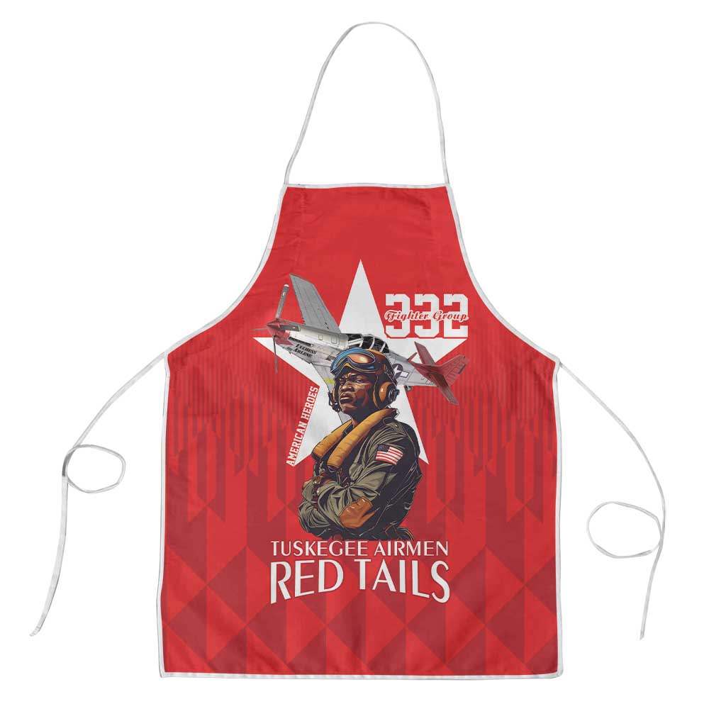 Tuskegee Airmen Red Tails Legacy Apron African American Pilots - Red