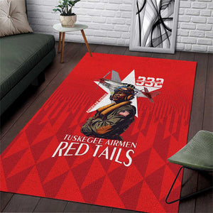 Tuskegee Airmen Red Tails Legacy Area Rug African American Pilots - Red - African Pride
