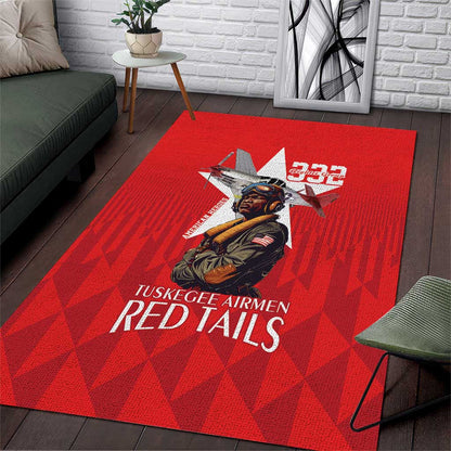 Tuskegee Airmen Red Tails Legacy Area Rug African American Pilots - Red - African Pride