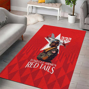 Tuskegee Airmen Red Tails Legacy Area Rug African American Pilots - Red - African Pride