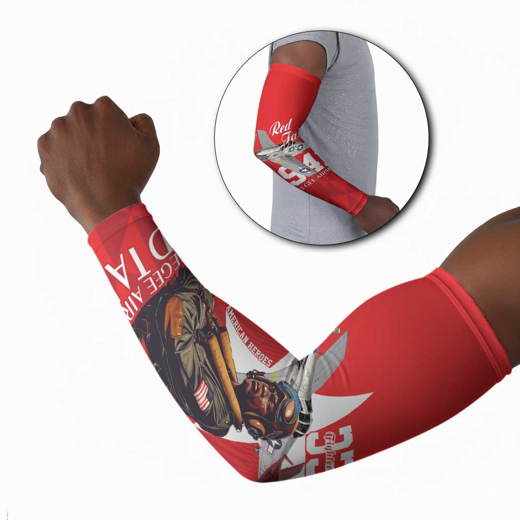 Tuskegee Airmen Red Tails Legacy Arm Sleeves African American Pilots - Red