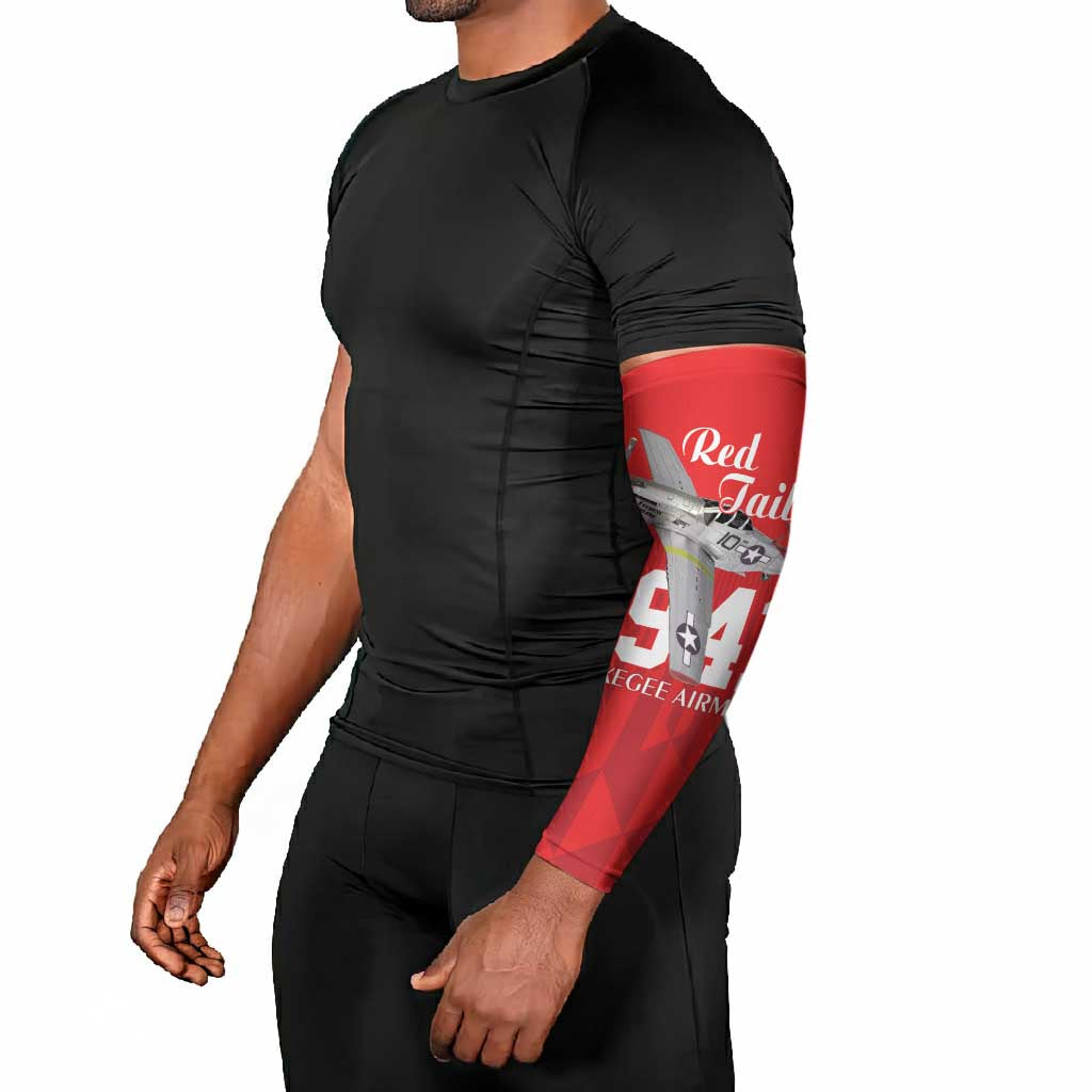 Tuskegee Airmen Red Tails Legacy Arm Sleeves African American Pilots - Red
