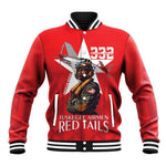 Tuskegee Airmen Red Tails Legacy Baseball Jacket African American Pilots - Red - African Pride