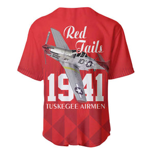 Tuskegee Airmen Red Tails Legacy Baseball Jersey African American Pilots - Red - African Pride