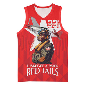 Tuskegee Airmen Red Tails Legacy Basketball Jersey African American Pilots - Red - African Pride