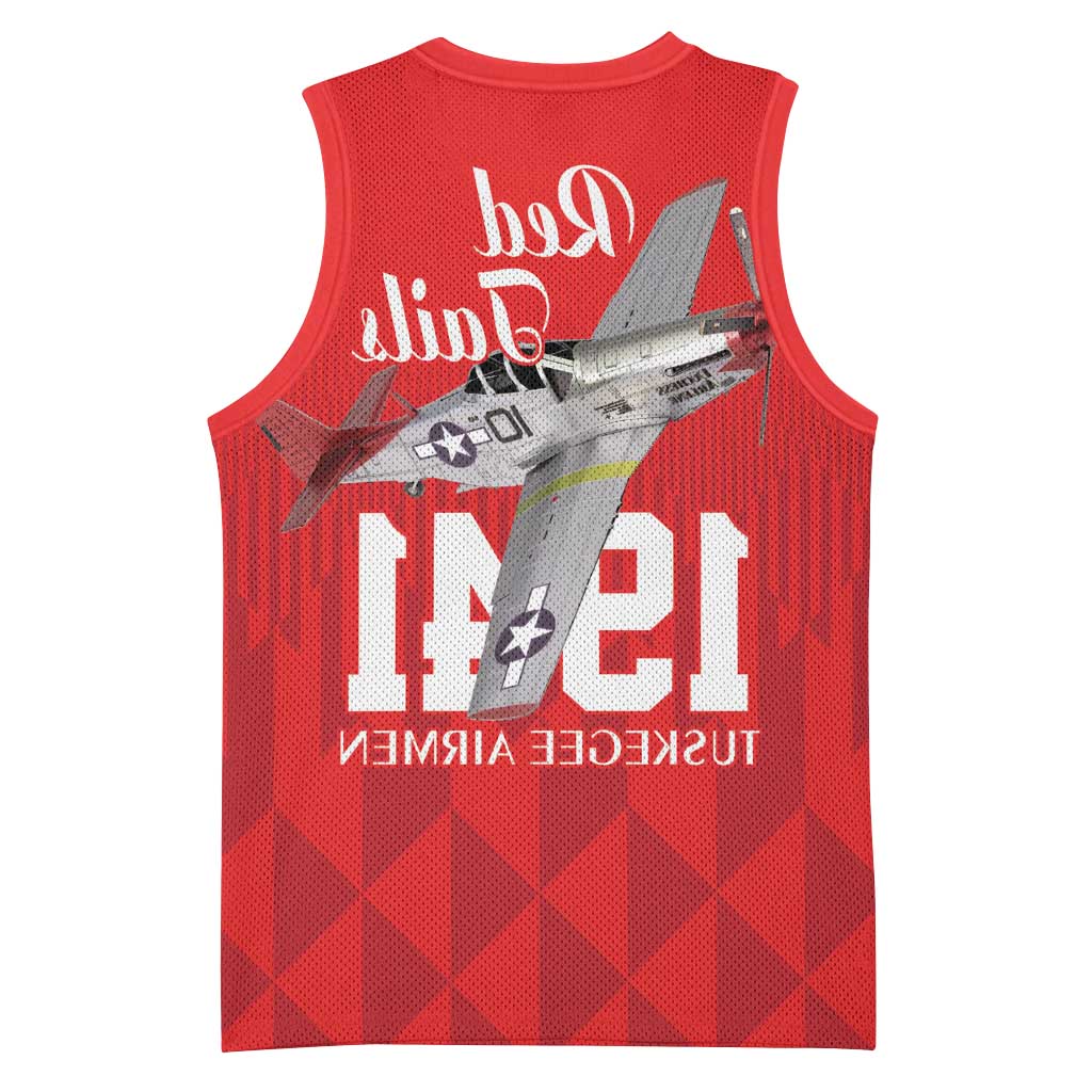 Tuskegee Airmen Red Tails Legacy Basketball Jersey African American Pilots - Red - African Pride