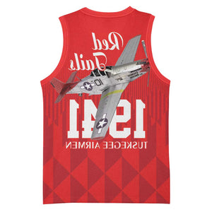 Tuskegee Airmen Red Tails Legacy Basketball Jersey African American Pilots - Red - African Pride