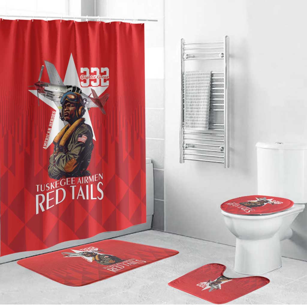 Tuskegee Airmen Red Tails Legacy Bathroom Set African American Pilots - Red