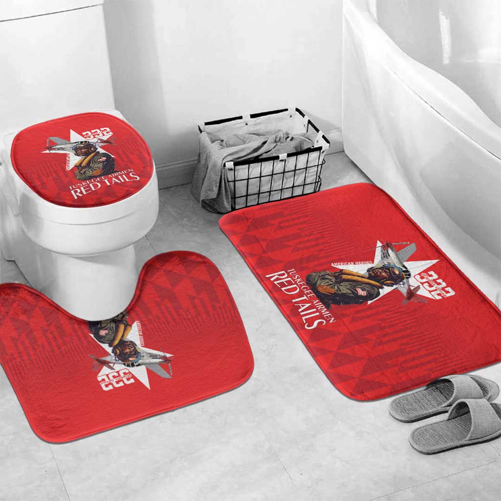 Tuskegee Airmen Red Tails Legacy Bathroom Set African American Pilots - Red