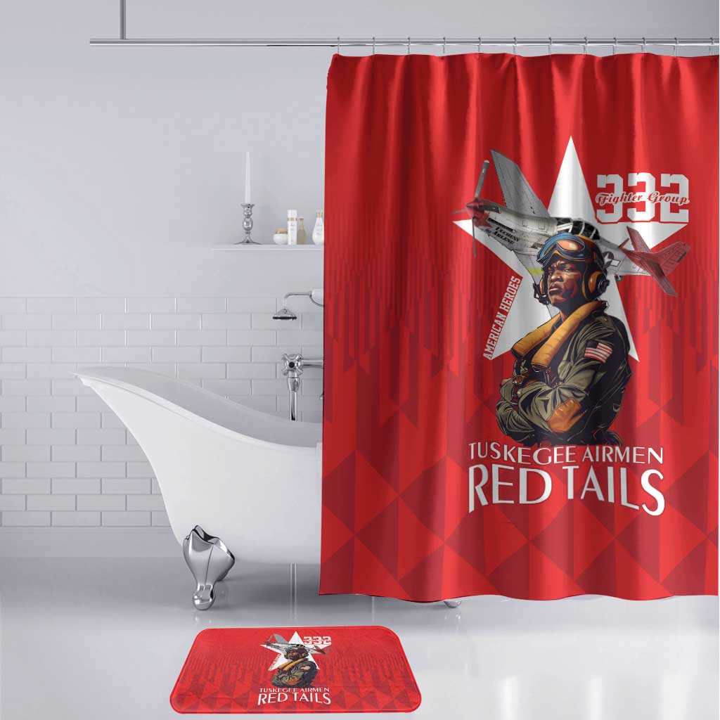 Tuskegee Airmen Red Tails Legacy Bathroom Set African American Pilots - Red