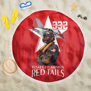 Tuskegee Airmen Red Tails Legacy Beach Blanket African American Pilots - Red - African Pride