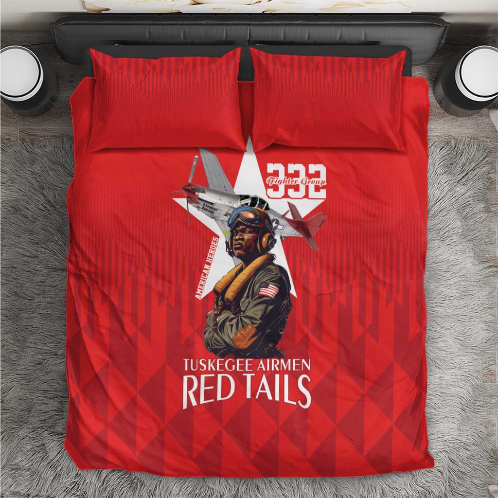Tuskegee Airmen Red Tails Legacy Bedding Set African American Pilots - Red - African Pride