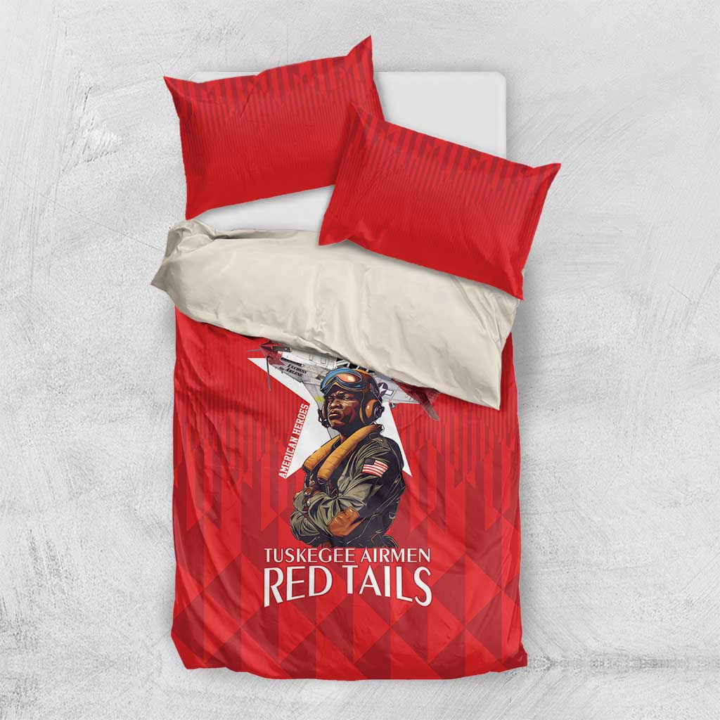Tuskegee Airmen Red Tails Legacy Bedding Set African American Pilots - Red - African Pride