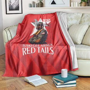 Tuskegee Airmen Red Tails Legacy Blanket African American Pilots - Red - African Pride