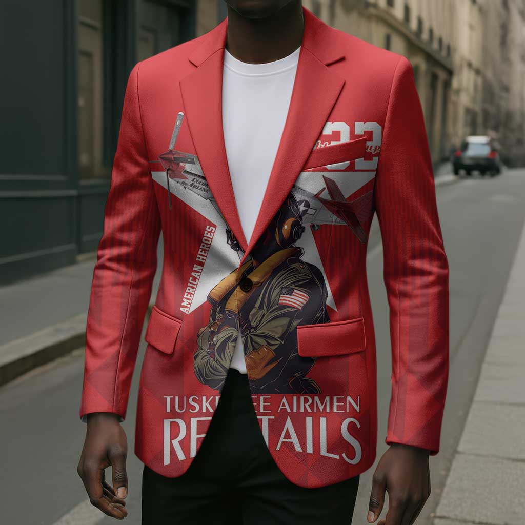 Tuskegee Airmen Red Tails Legacy Blazer African American Pilots - Red
