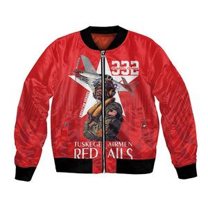 Tuskegee Airmen Red Tails Legacy Bomber Jacket African American Pilots - Red - African Pride
