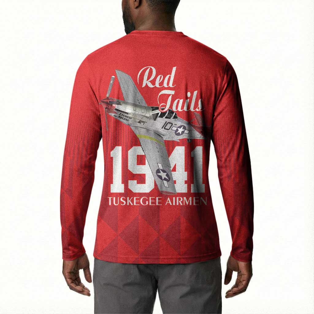 Tuskegee Airmen Red Tails Legacy Button Sweatshirt African American Pilots - Red