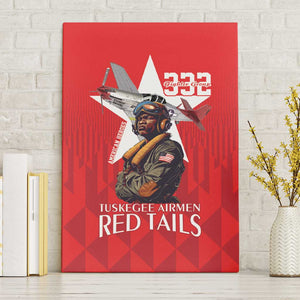 Tuskegee Airmen Red Tails Legacy Canvas Wall Art African American Pilots - Red - African Pride