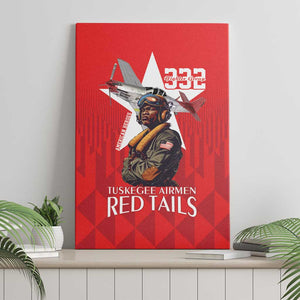 Tuskegee Airmen Red Tails Legacy Canvas Wall Art African American Pilots - Red - African Pride